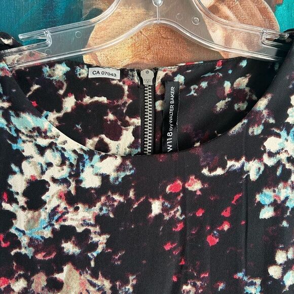 Walter Baker Black Floral Long Sleeve Dress L - Picture 6 of 16